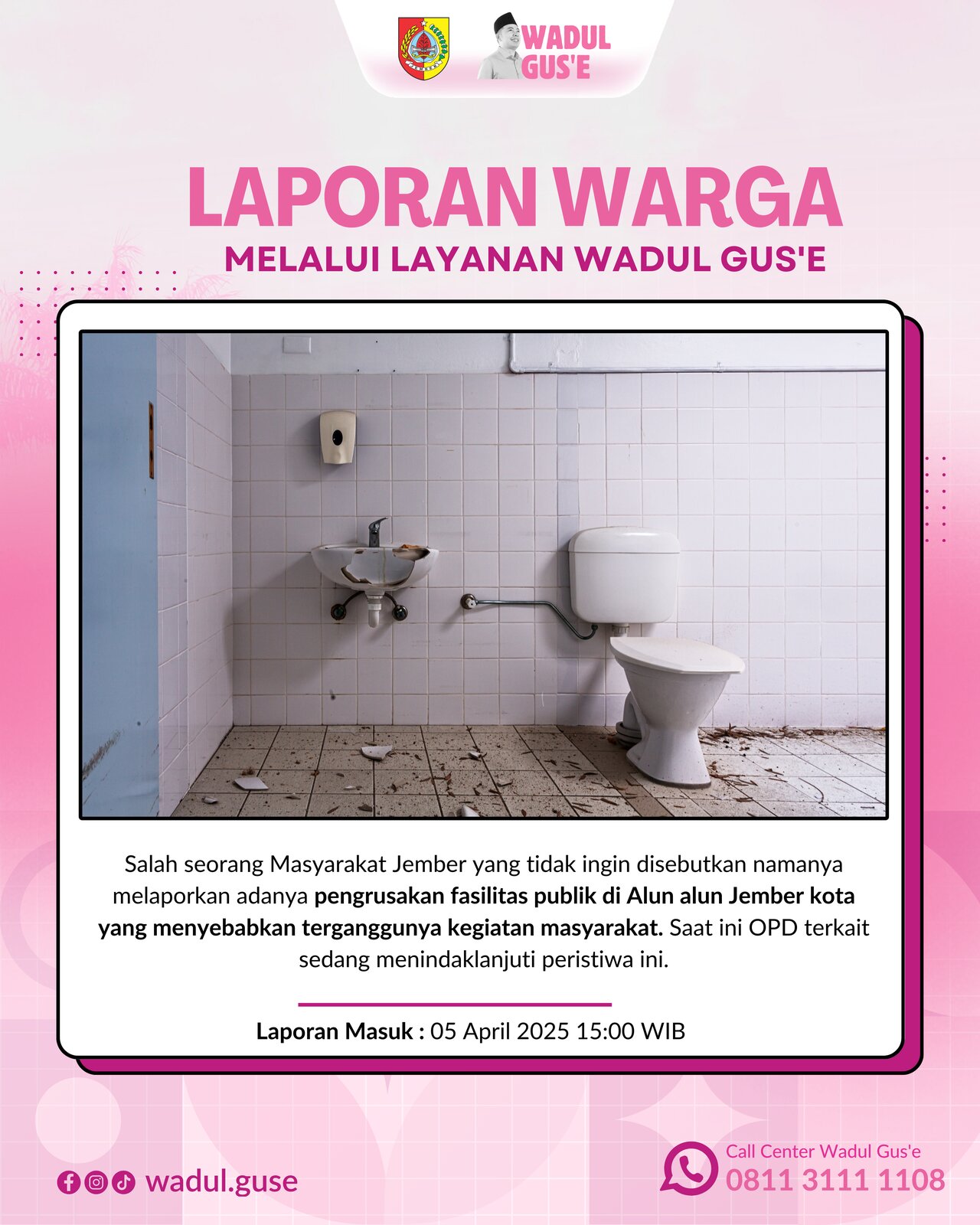 Laporan Warga Melalui Layanan Wadul Gus'e
